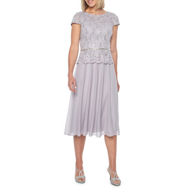 pink tea length dress